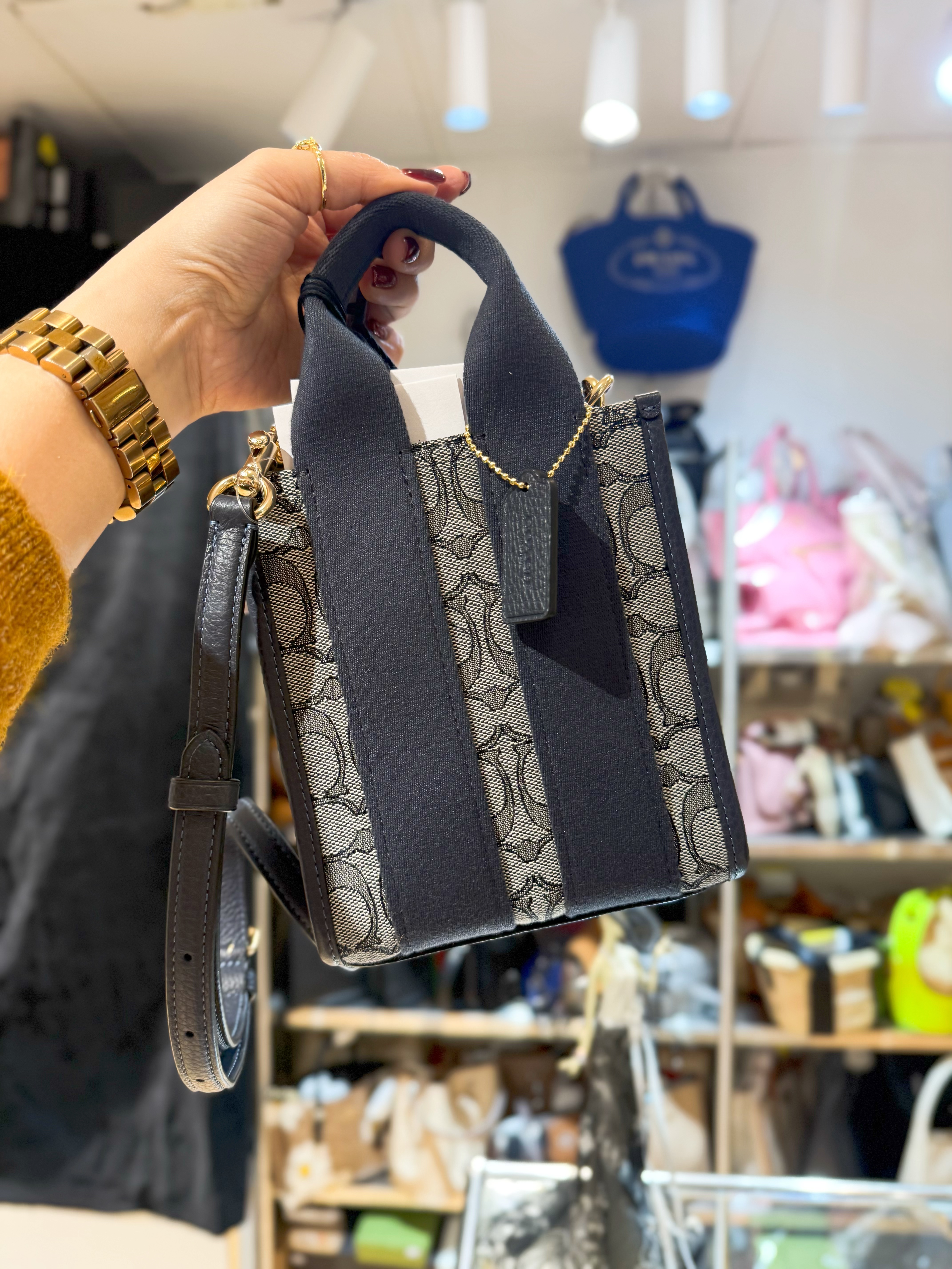 Coach Smith mini tote canvas/navy/m