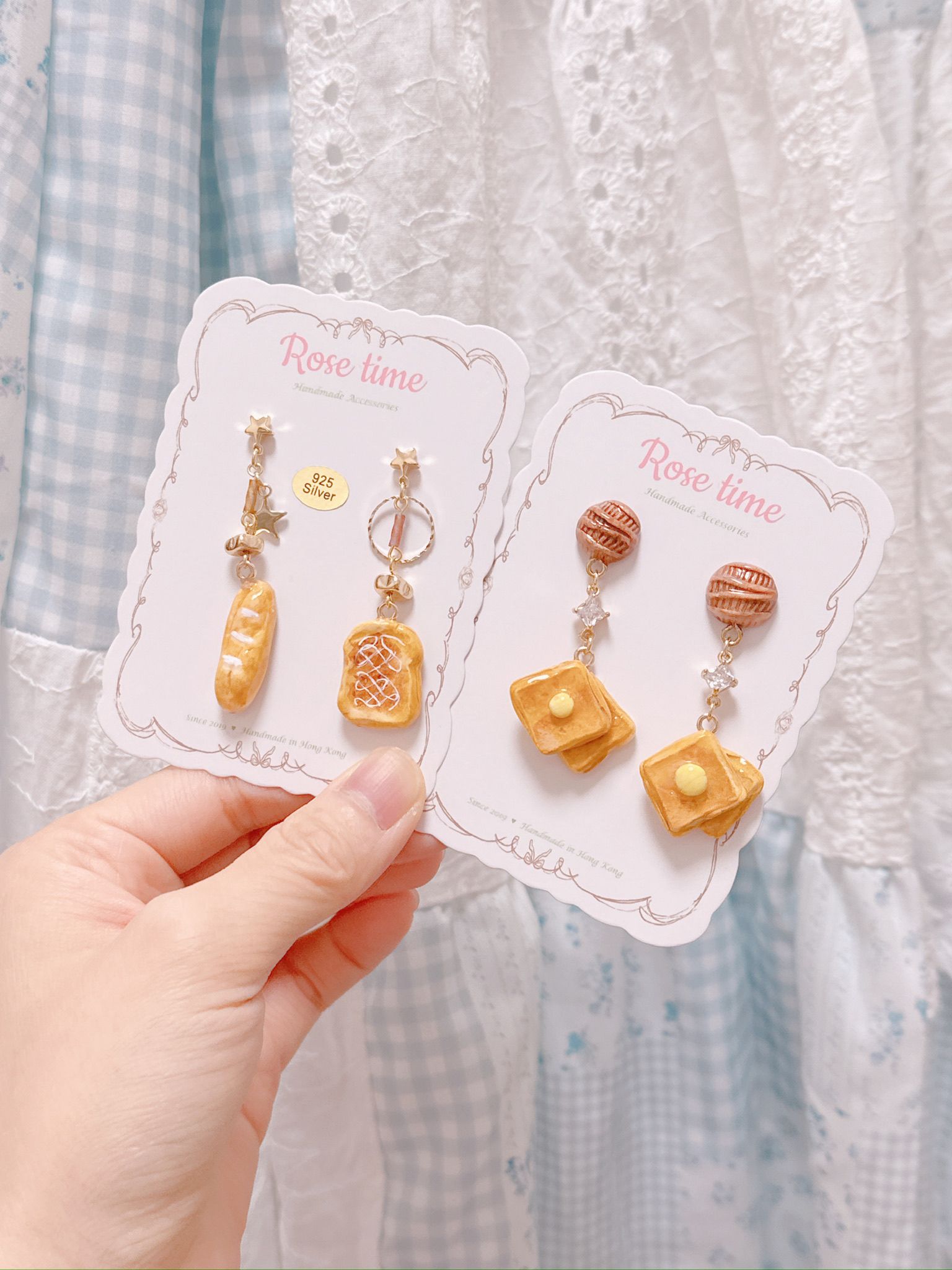 手繪法棍🥖與吐司🍞 & 西多士耳環