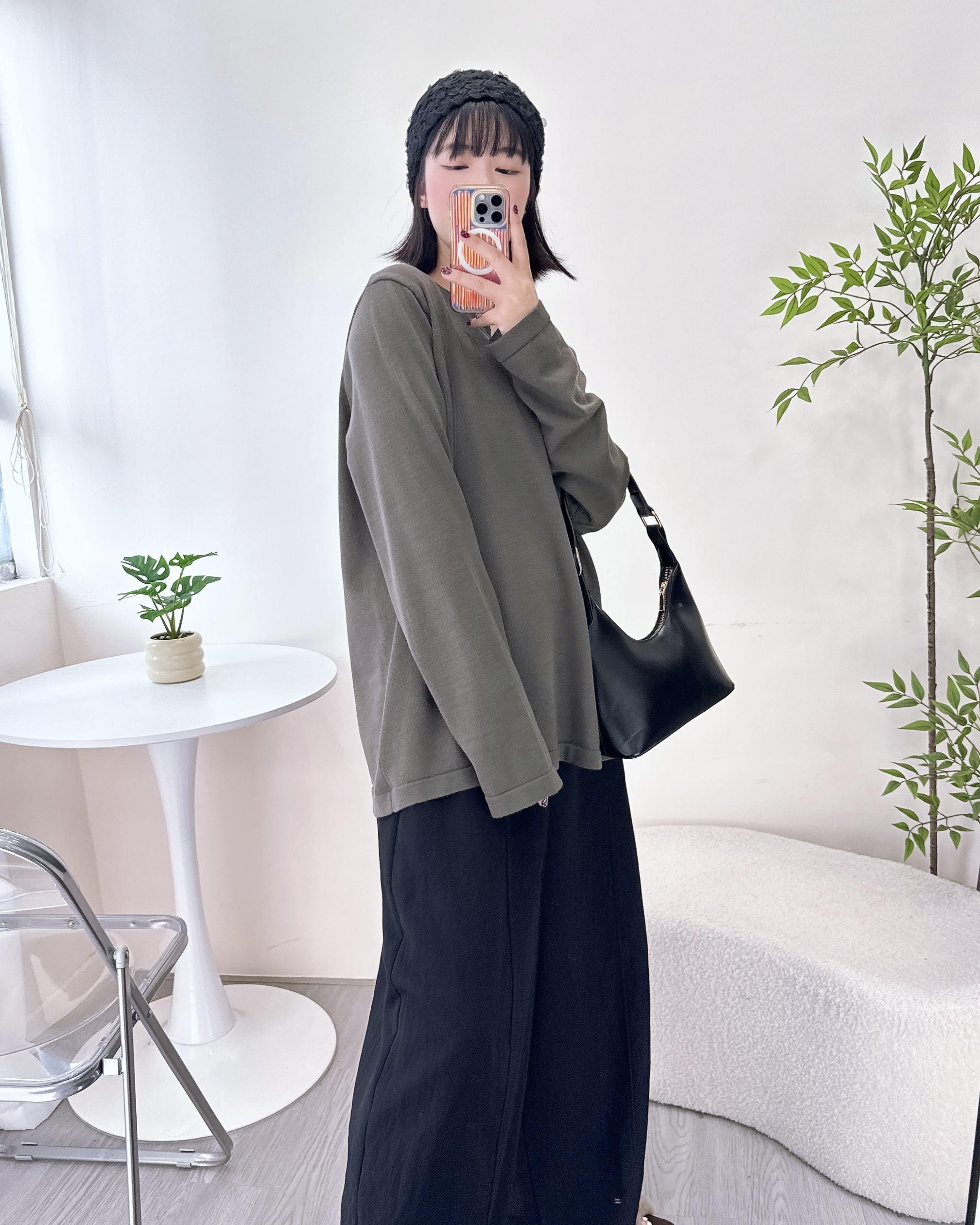 一套兩件垂感線棉上衣 2色