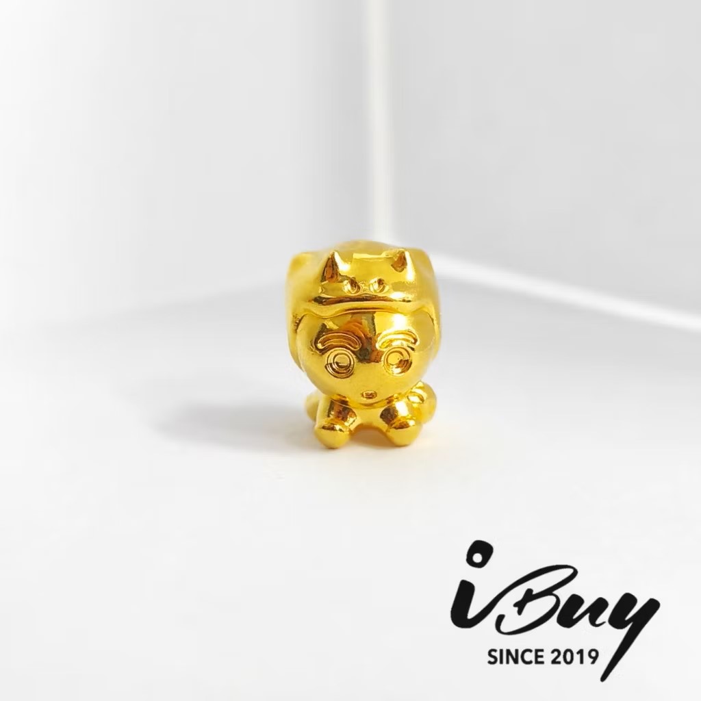 916 GOLD DINOSAUR CRAYON SHIN-CHAN CHARM BEAD 916金 恐龙蜡笔小新串咀