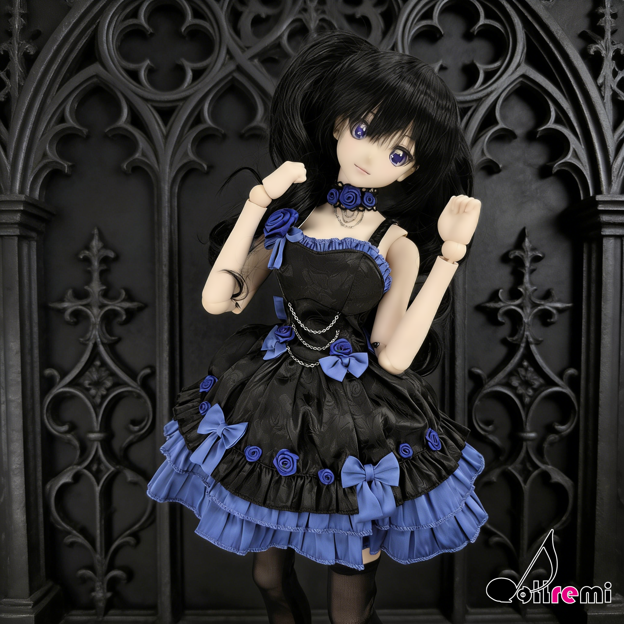 【dollremi】(DD0912) 午夜藍調協奏曲洛麗塔連衣裙 Nocturne in Blue Lolita One-piece