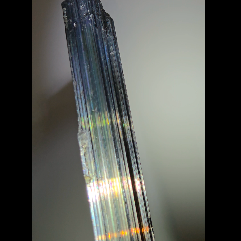 Stibnite wand with natural terminations, rainbow iridescence - STB10
