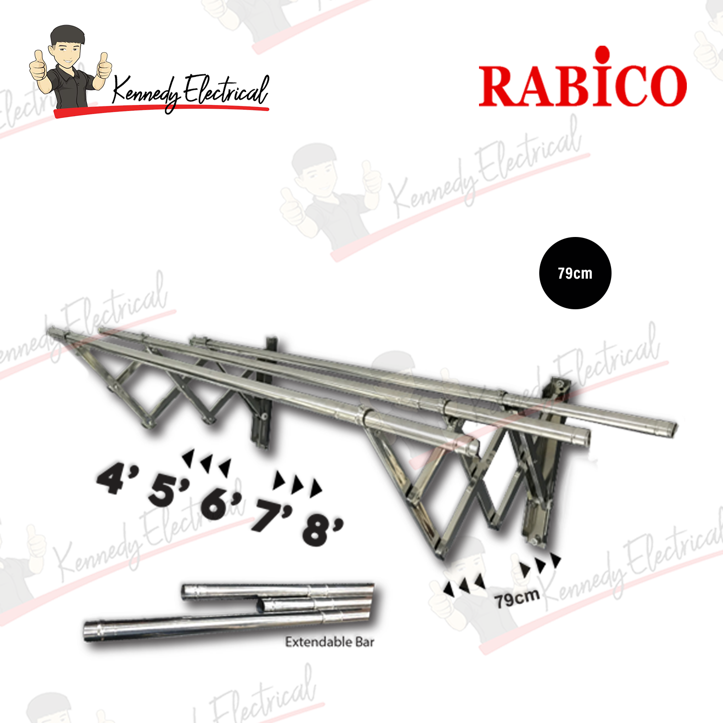 Rabico S/S Retractable Cloth Hanger 3B2M (Rbc300#) R1-04