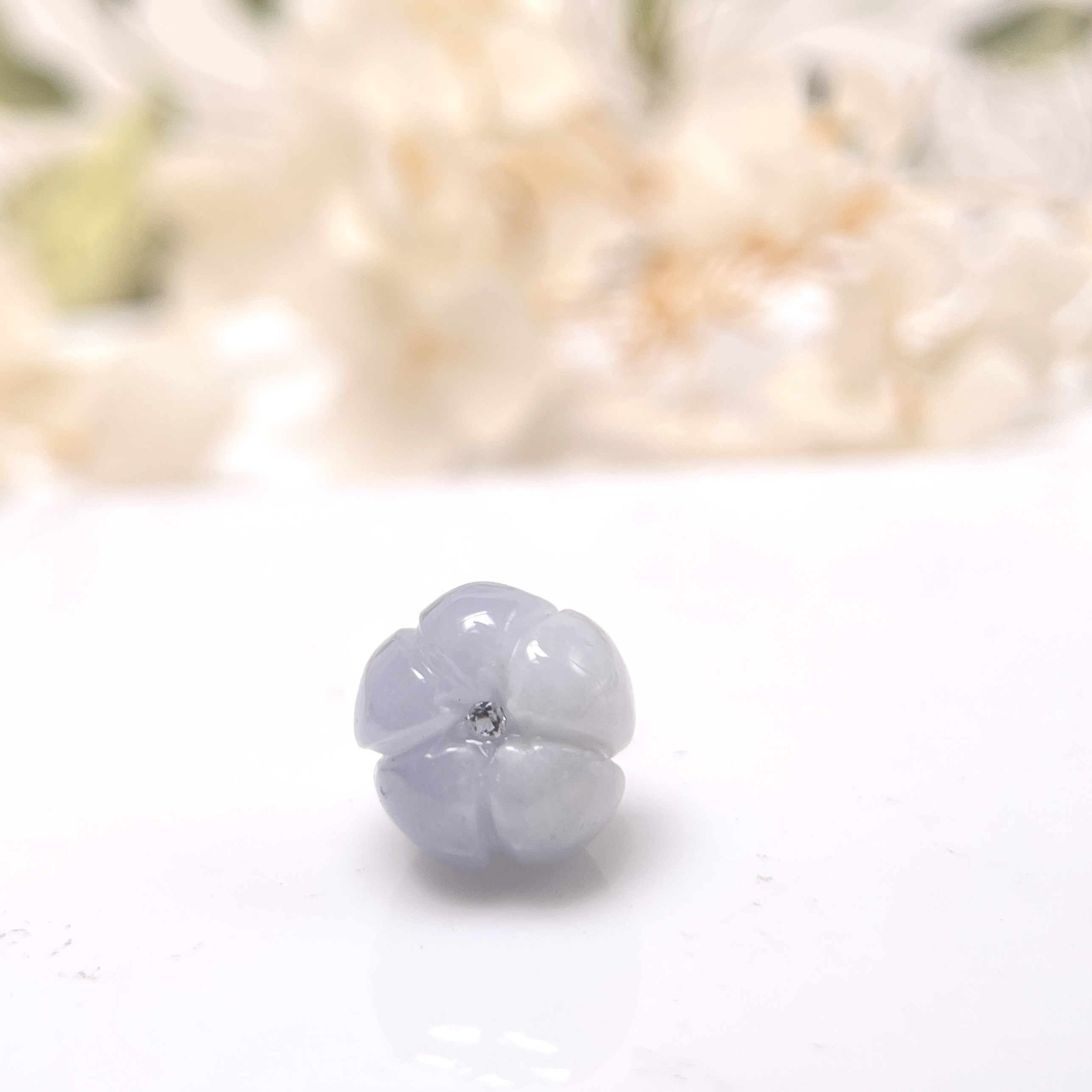 FBG26-H03 淡紫色立體蓮花純銀吊墜 (不含鏈)