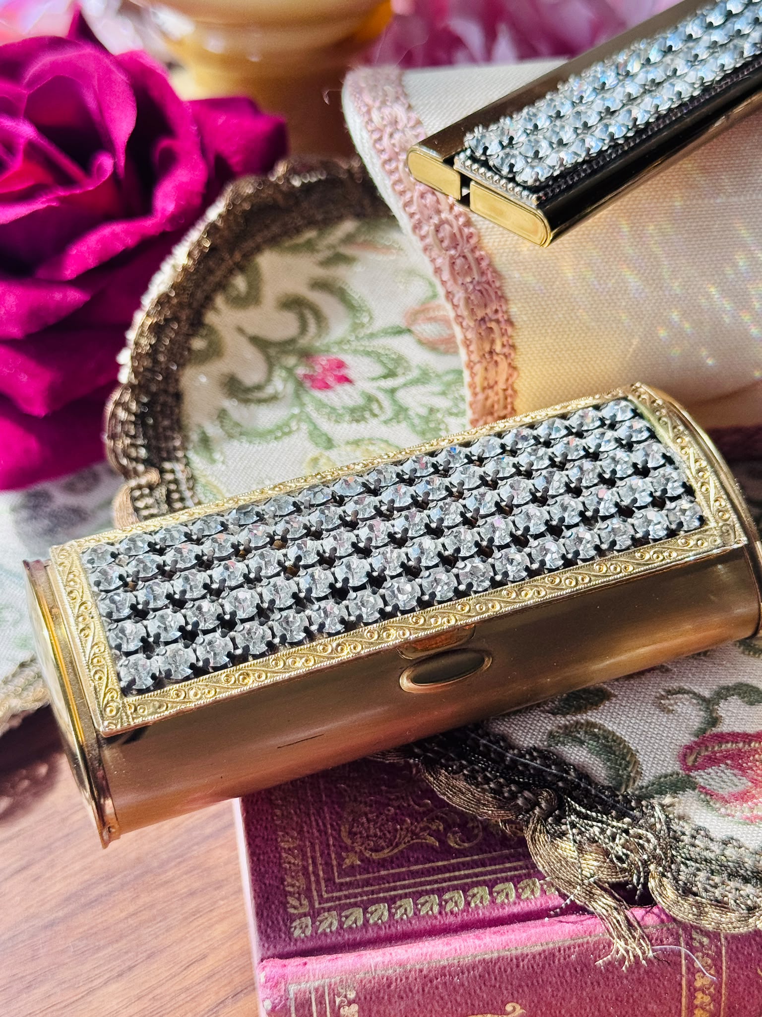C.a. 1950s Sparkling Rhinestone-Studded Vanity Set of 4 or 5(MT2667)