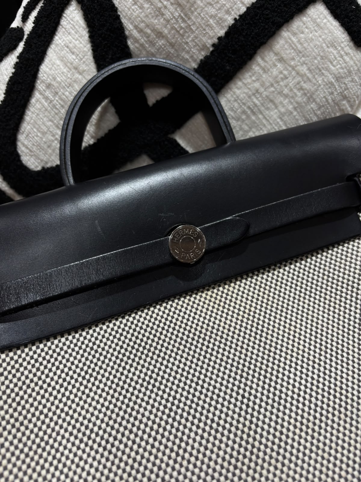 HERMES Herbag backpack Stamp Z Backpack 黑白熊貓 100%Authentic, 95%New ✅Dust bag