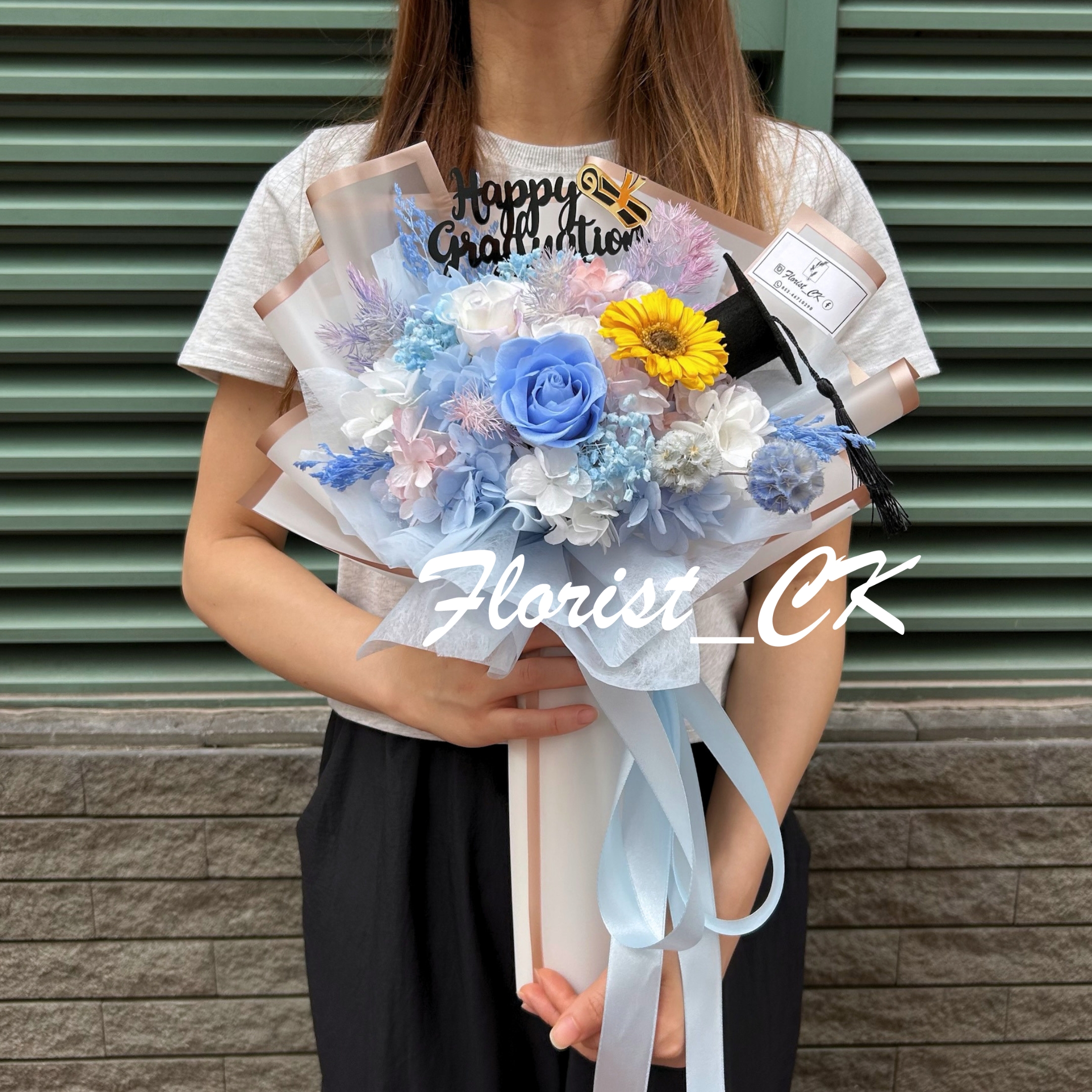 【2026 畢業推介】Aurora Zenith｜畢業之選｜永生玫瑰太陽花花束 (預訂款)