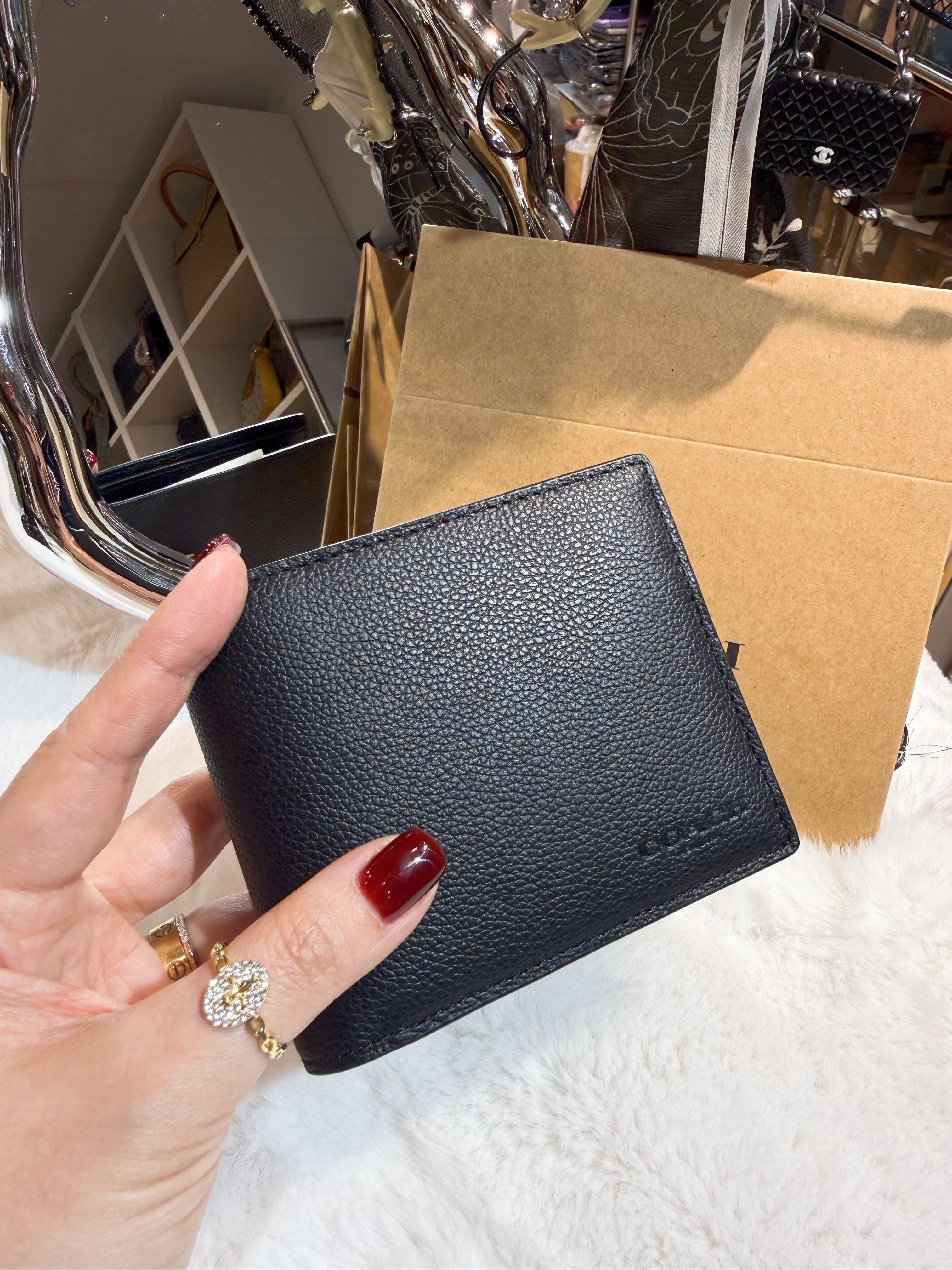 Coach bi fold wallet 1205/pebb/blk