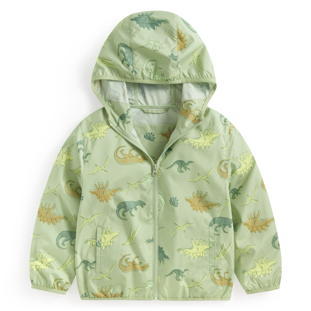 💚預訂 台灣直送💚兩色恐龍滿印抗UV輕型連帽風衣外套