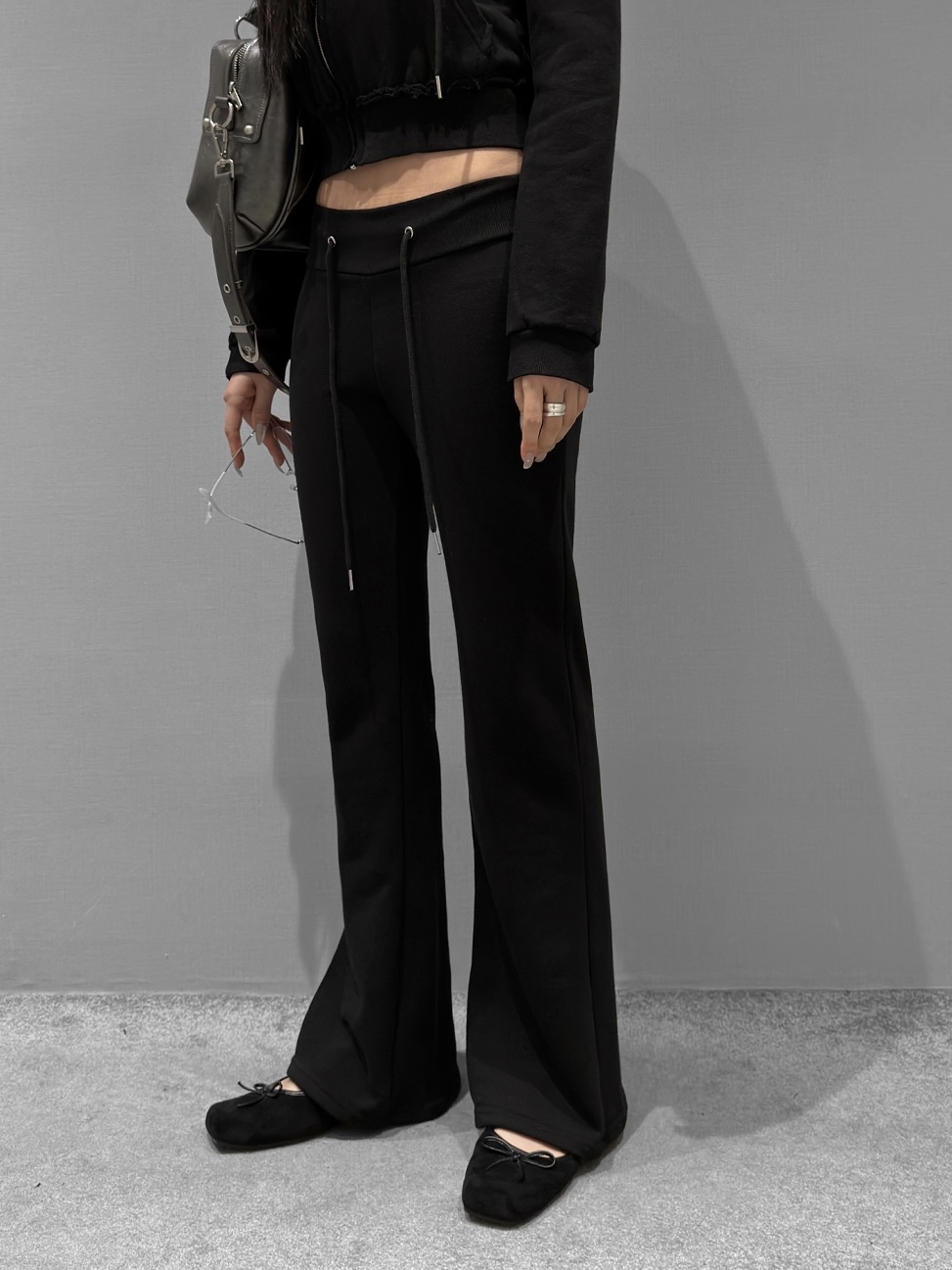 Eyelet Pocket Low Bootcut Pants