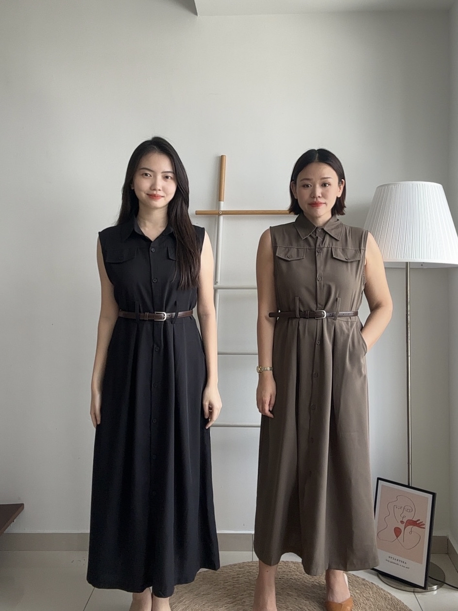 D2353 Sleeveless Long Dress - 4 Colors 