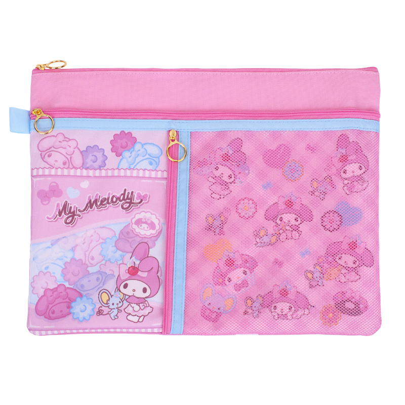 My Melody A4 3-Zipper Fabric Document Bag 布文件袋 (3拉鍊格)