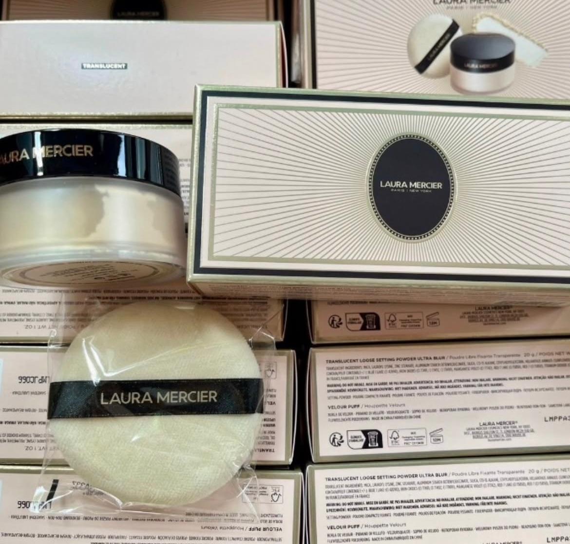 LAURA MERCIER 羅拉蜜思的煥顏透明蜜粉粉撲套裝 (Indulgent Icons Translucent Loose Setting Powder & Puff)