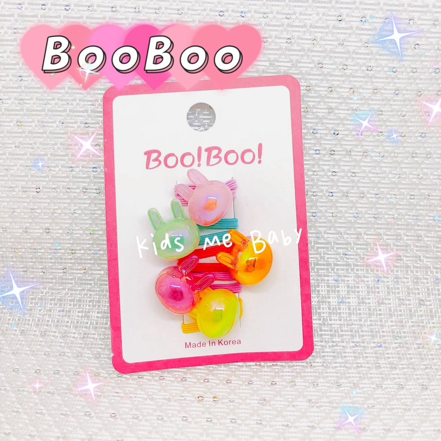 韓國製 Boo Boo! 立體兔仔橡筋(5條)隨機色