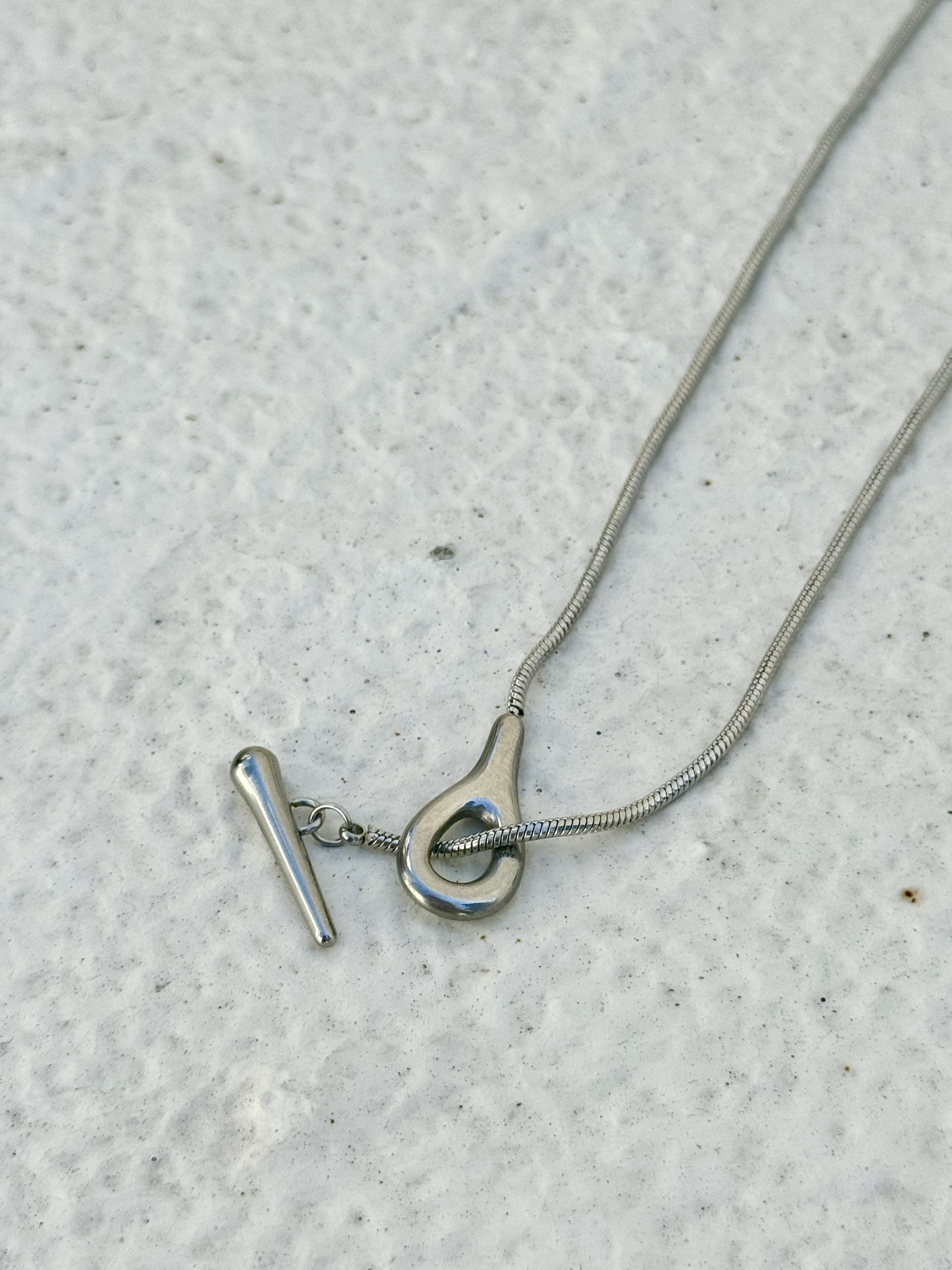 Sliver water drop stainless necklace