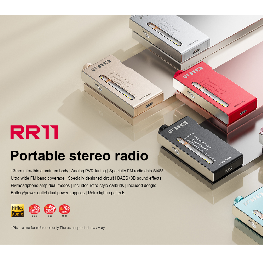 FiiO RR11 Portable HiFi FM Stereo Radio with 3D Bass and Analog Tuning