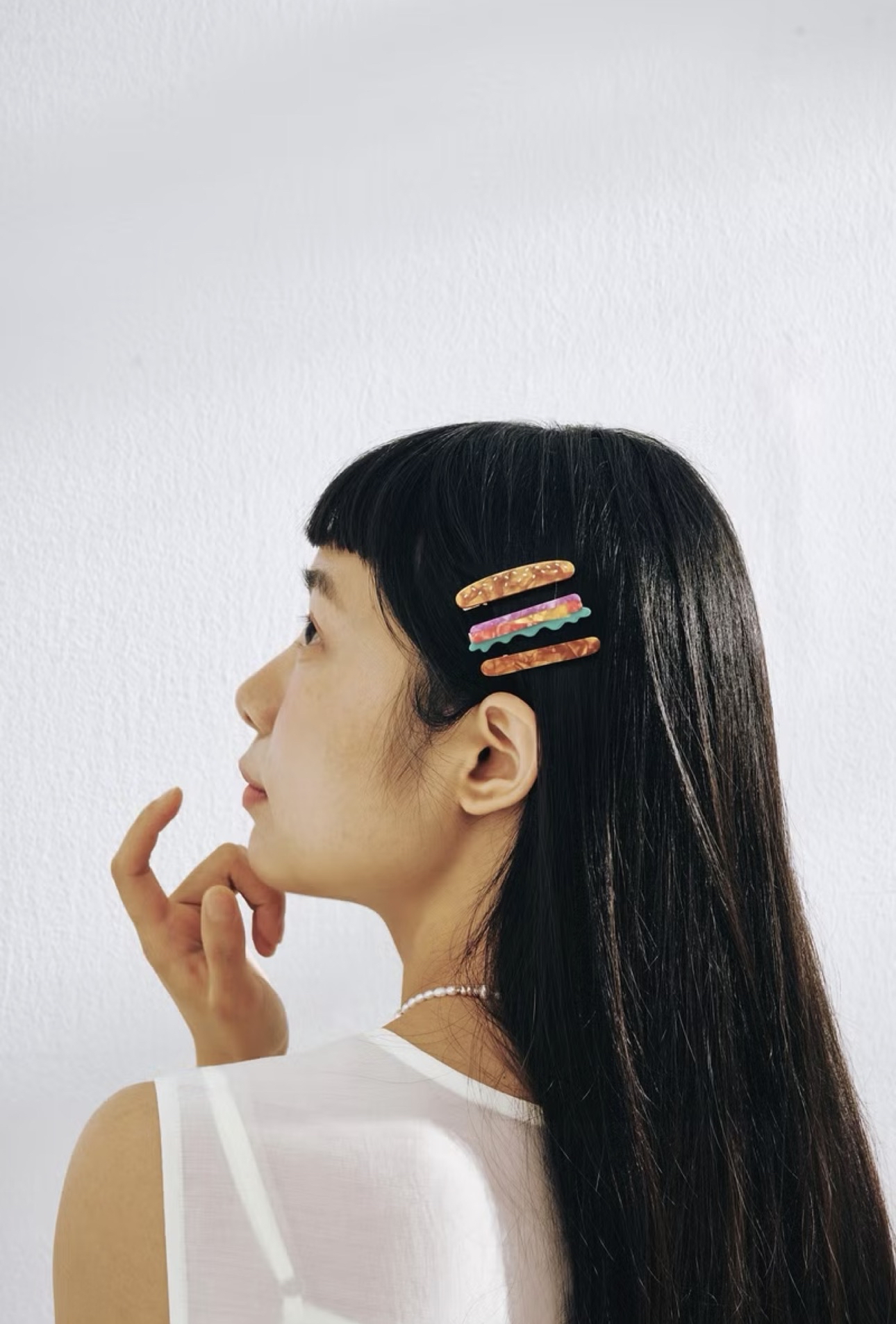 漢堡包 髮夾組合 鴨嘴夾