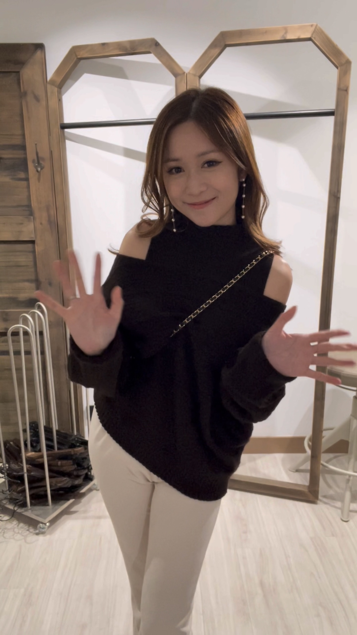 [限時閃購]2-WAY巴洛克織紋毛衣(背心+上衣)[KR]棕色308279