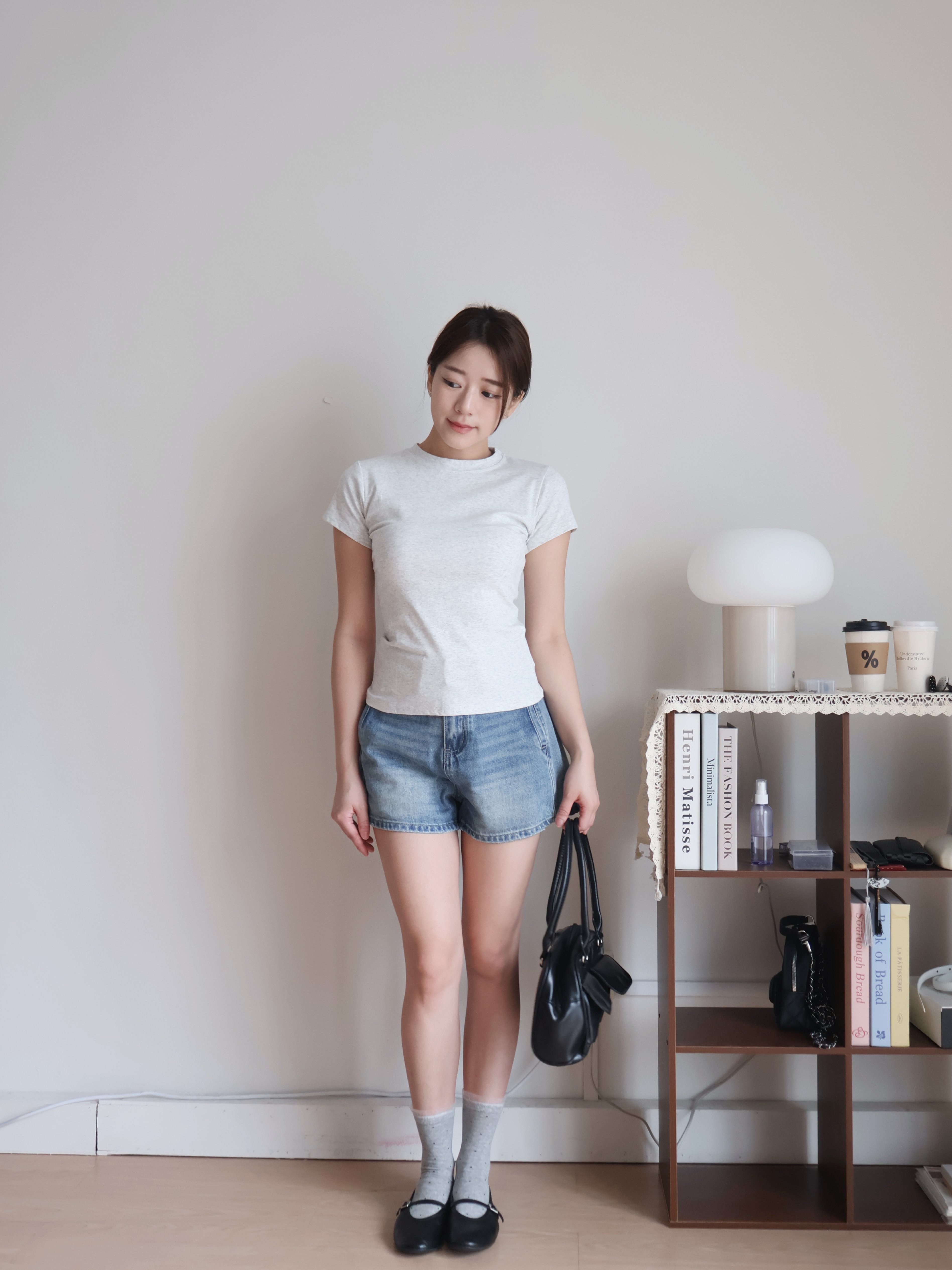 Hailey Cotton Tee | Ash