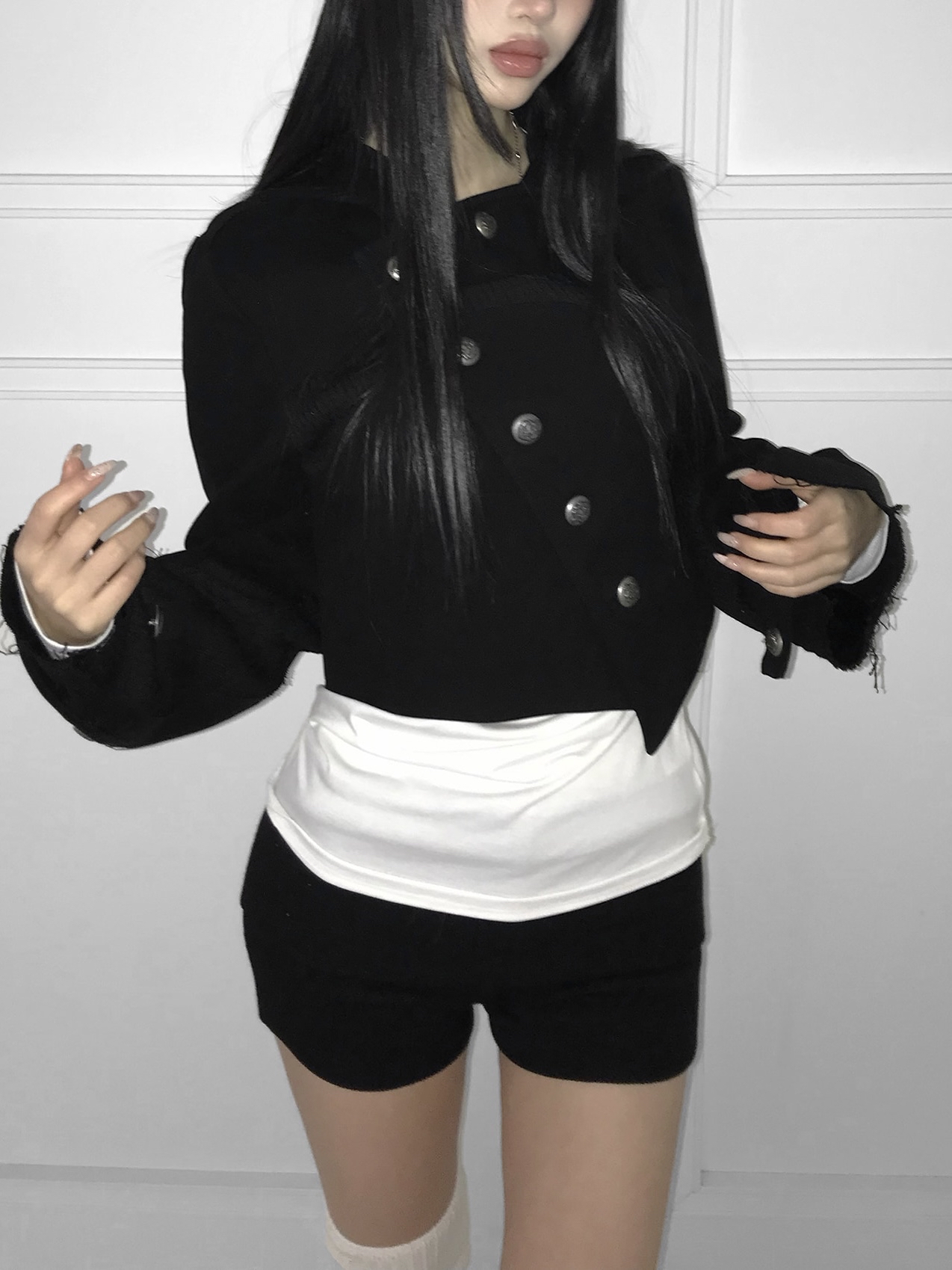 Knit Foldover Waist Mini Shorts