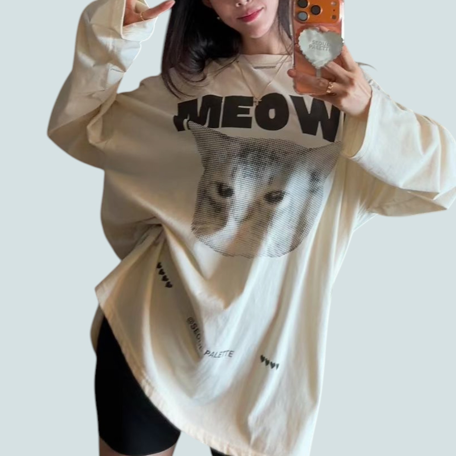 221608 “MEOW!”貓咪長 tee