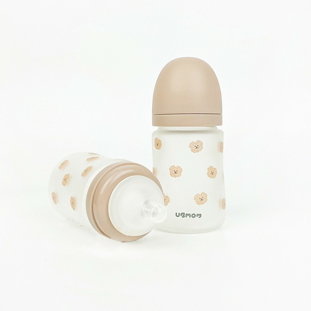 UBMOM 矽膠玻璃奶瓶（含自選尺寸矽膠奶嘴頭2個）