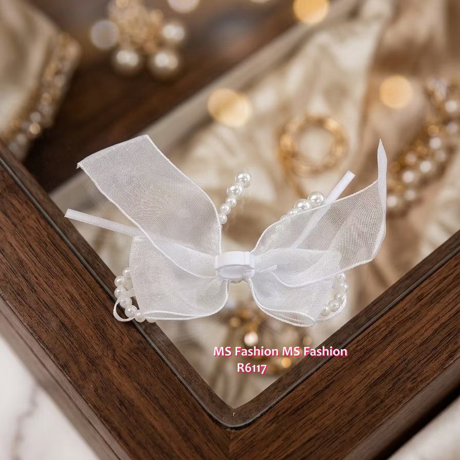 R6117 韓國🇰🇷蝴蝶珠仔絲帶飾扣