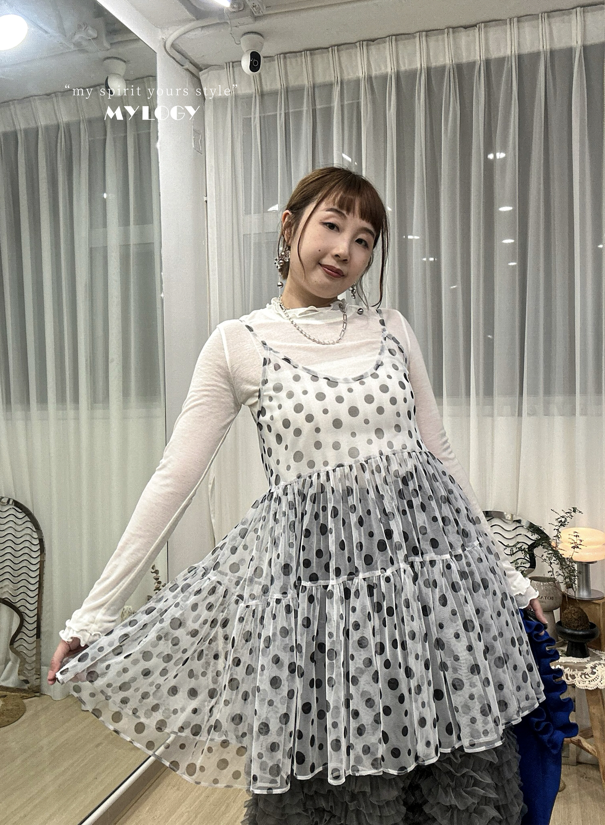 Sun Shine 活力感～波點外搭連身裙 BY0002