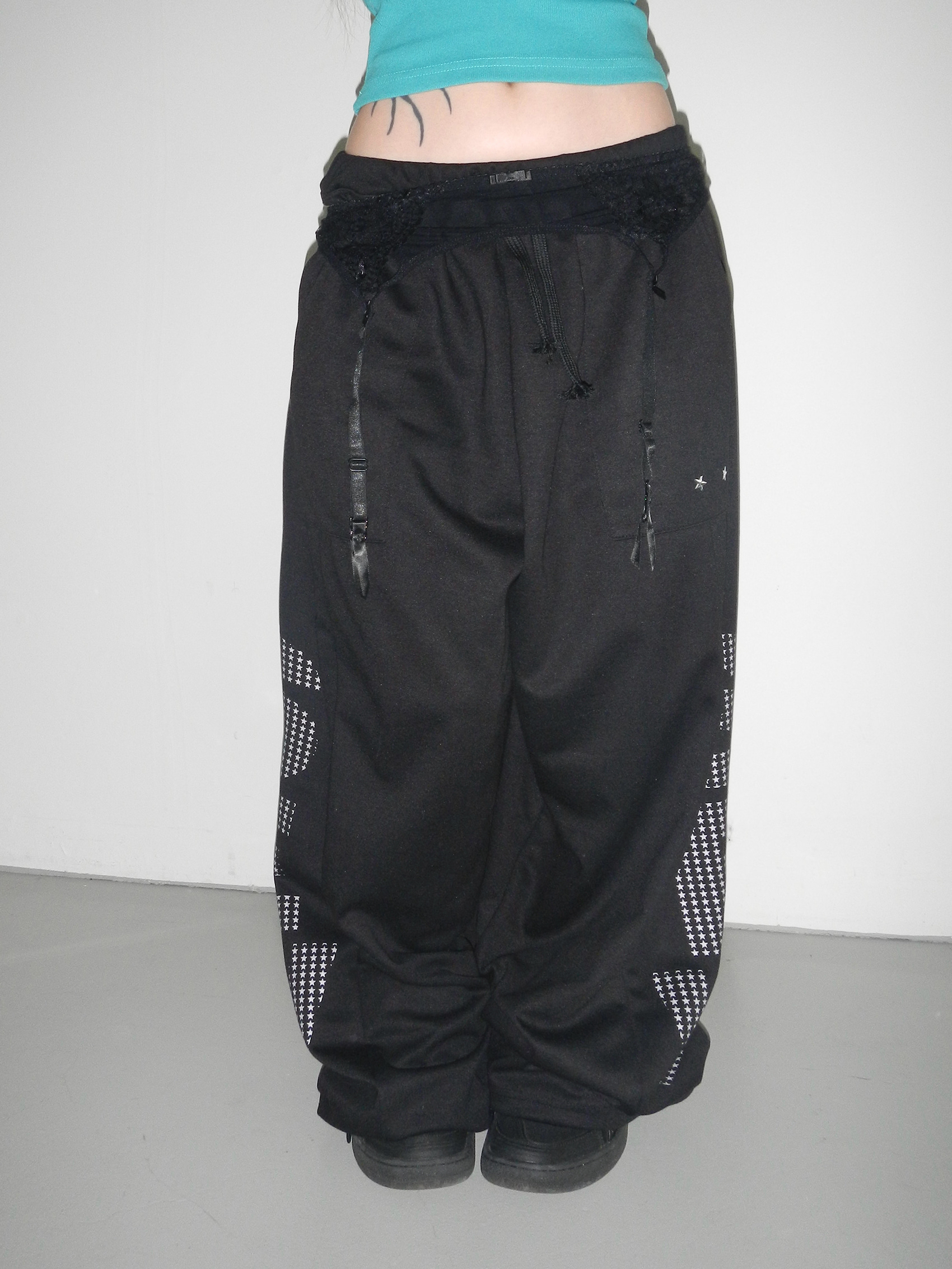 Rhinestone Wide-Leg Sweatpants