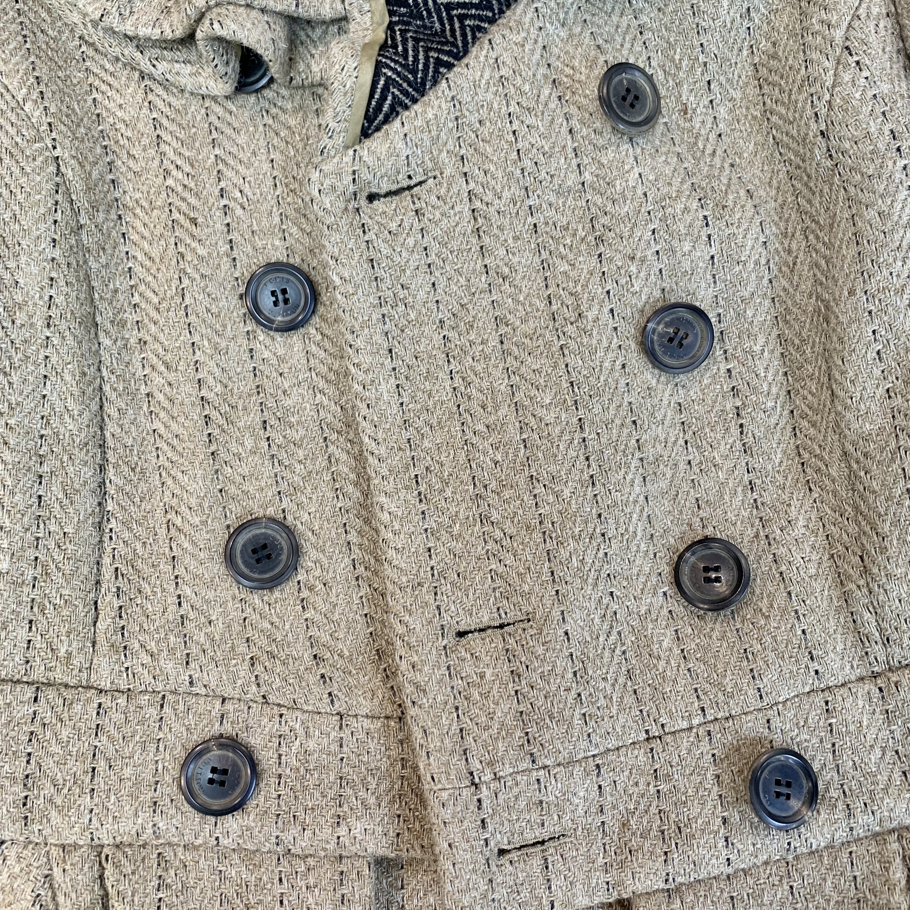 LV Vintage 秀場款 ✨條紋羊毛雙排扣大衣 🤎范冰冰同款🤎🤎