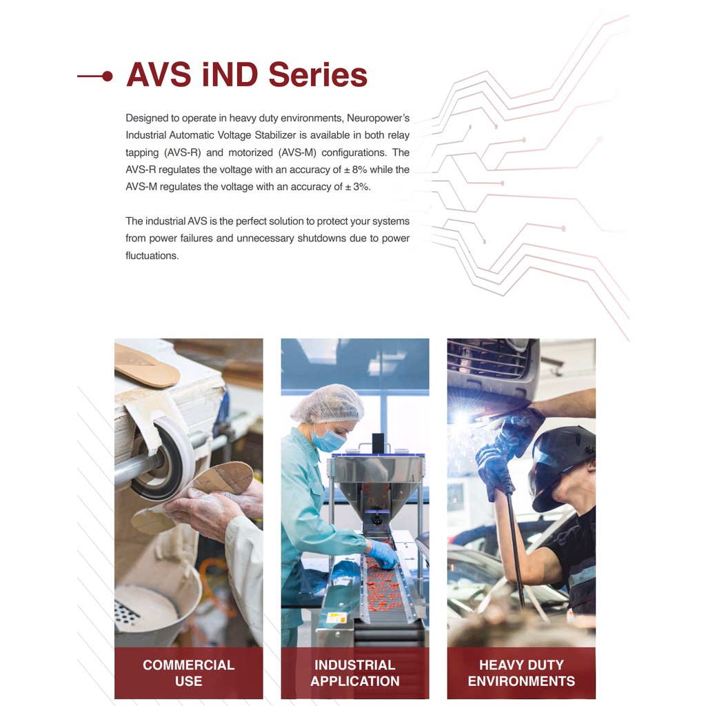 NeuroPower 1KVA 2KVA 3KVA AVR Industrial Motorised Automatic Voltage Stabilizer AVS-M1K0 AVS-M2KE AVS-M3K0