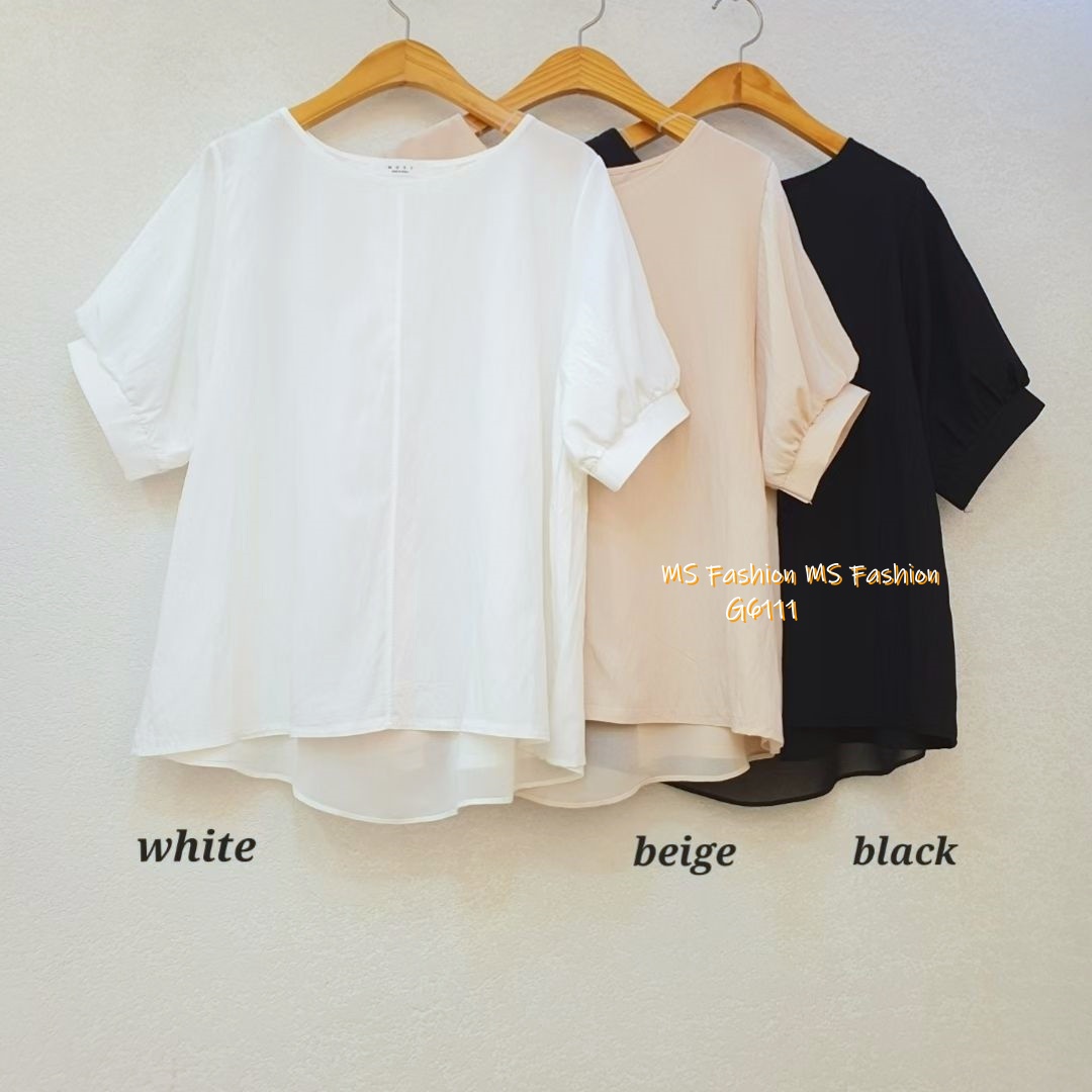 G6111 韓國🇰🇷特色皺皺拼布top