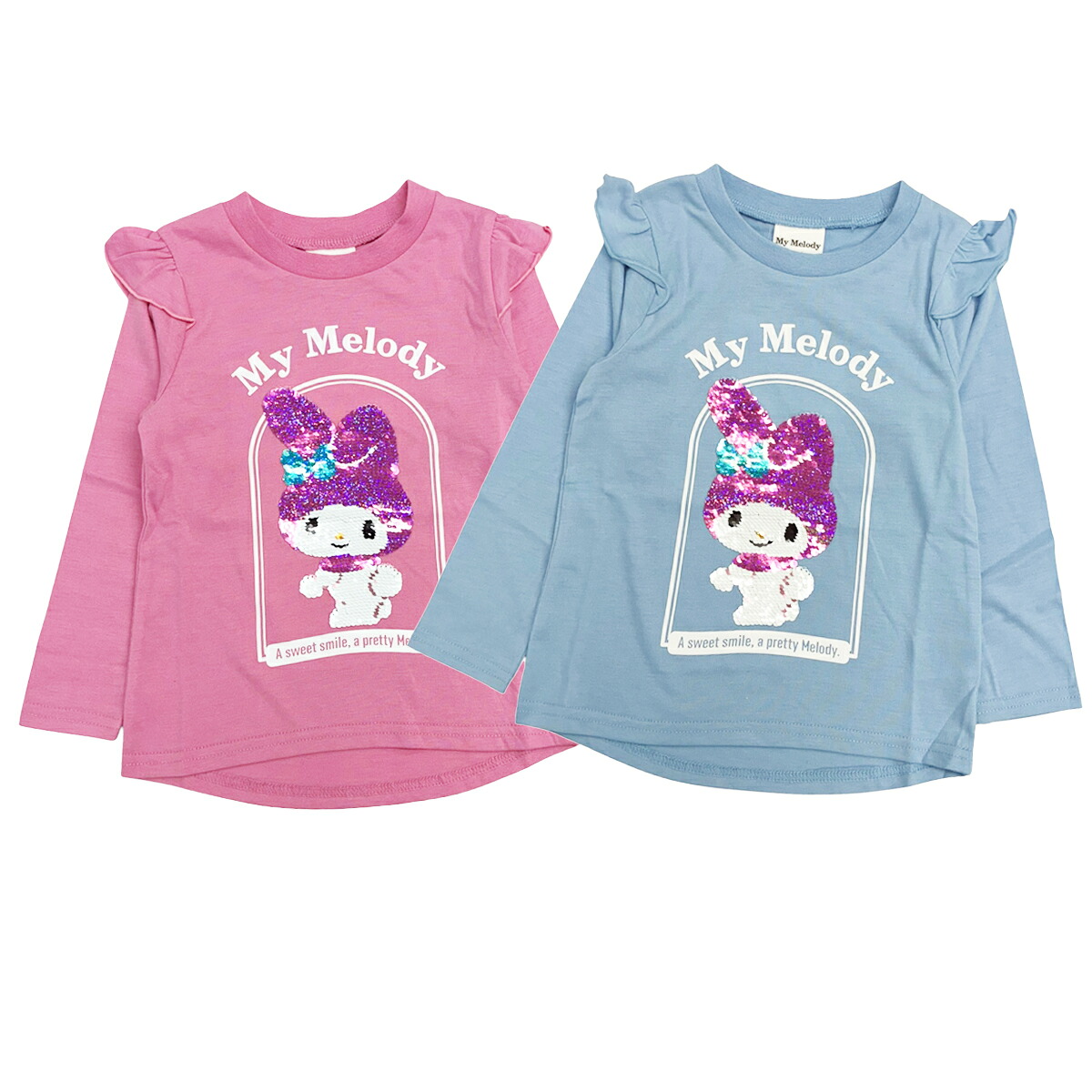 🆕【⭐訂購⭐】 🇯🇵日本直送 🌀#Sanrio 荷葉邊閃閃珠片長袖 tee［6款選］ 🌀[PLIA-0058] [261009]