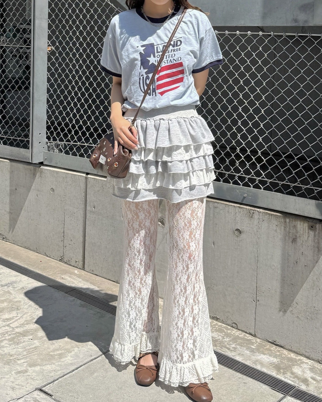 Lace喇叭型荷葉邊褲【JP011】