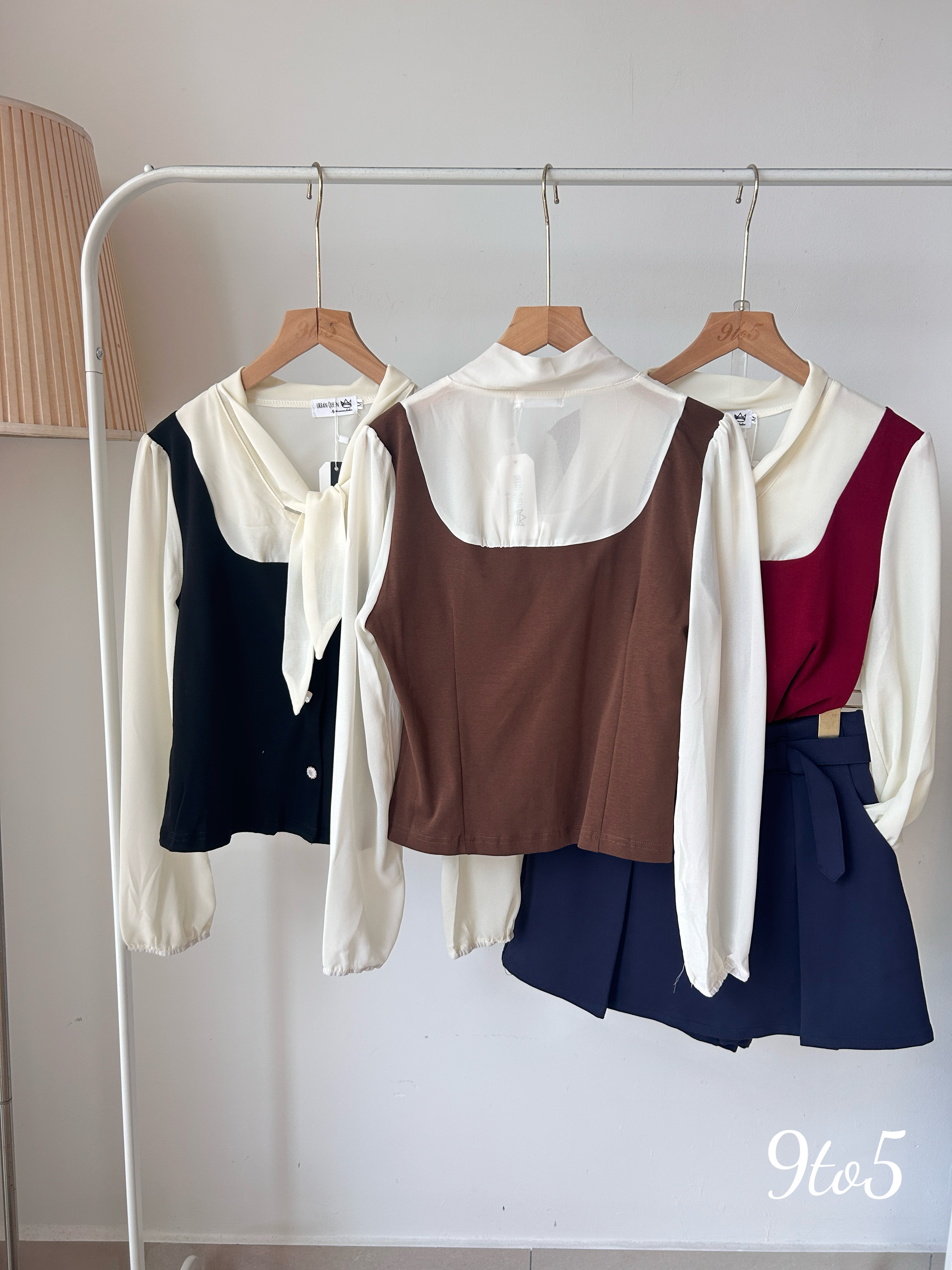 T3930 Fake Two-Piece Blouse - 3 Colors