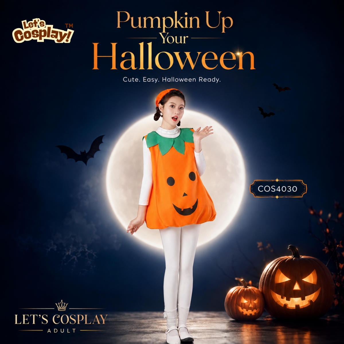 萬聖節HALLOWEEN 成人南瓜2件套Cosplay服裝 Cos4030
