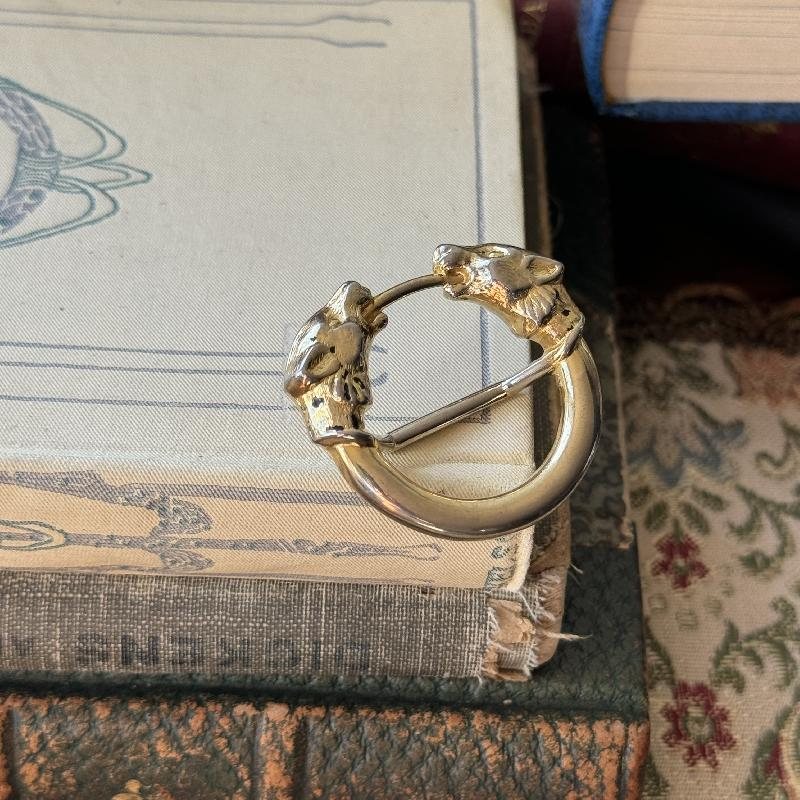 Vintage MALKA PARIS Made in France Leopard Scarf Ring