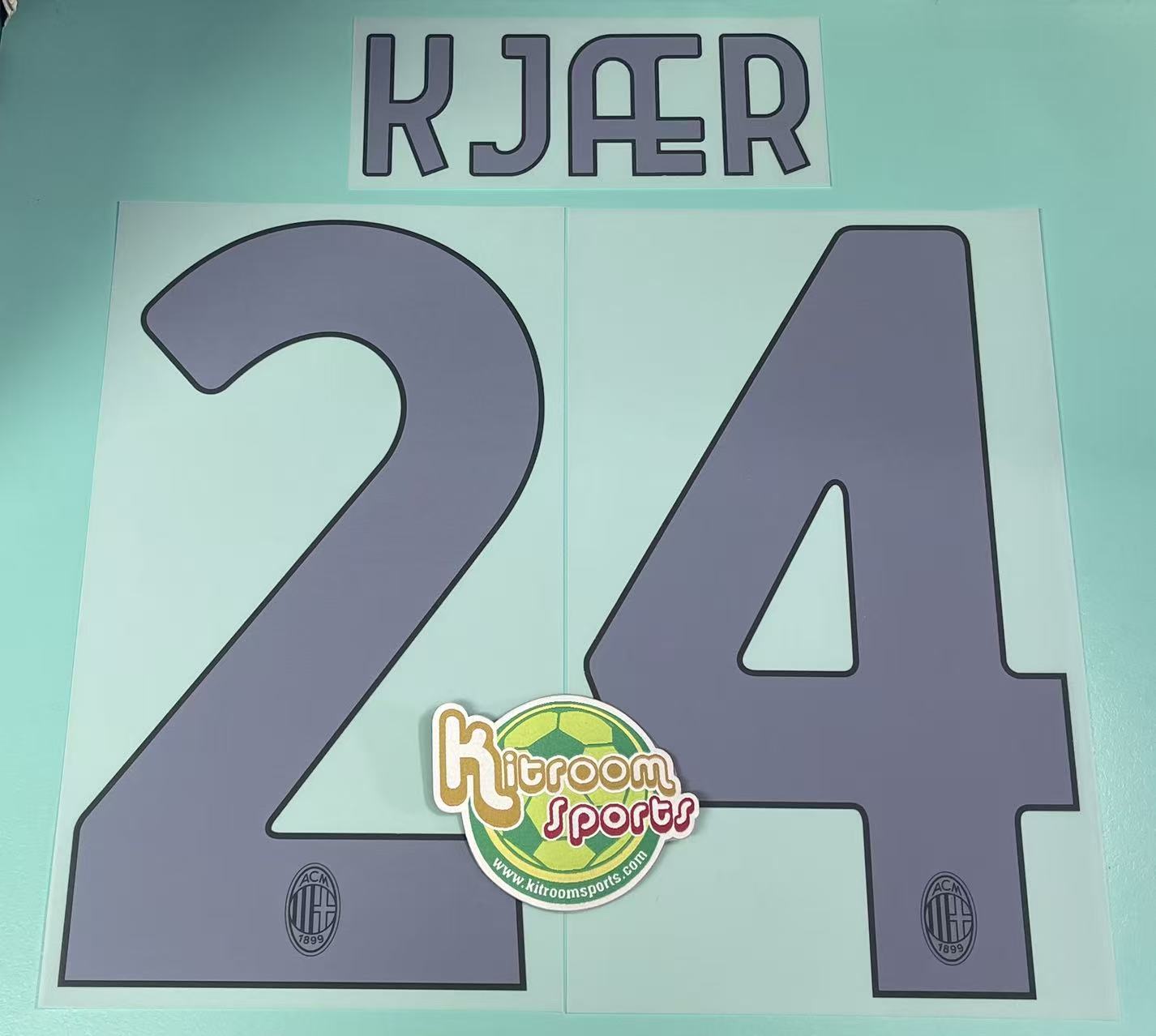 2023-24 AC Milan Away Nameset #24 KJAER