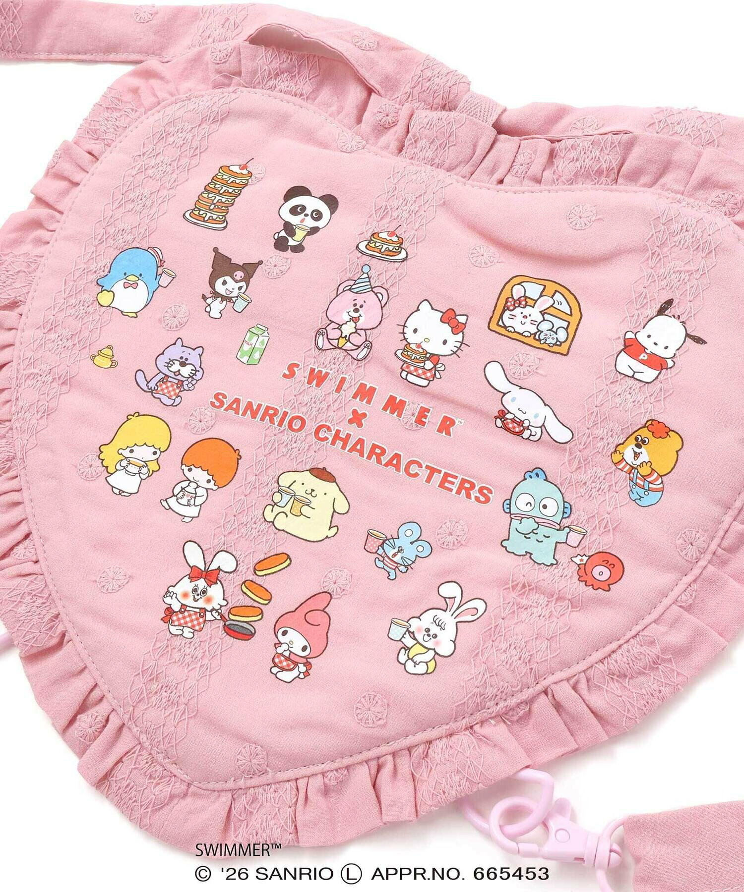 🇯🇵預訂 日本直送🇯🇵Slap Slip x Swimmer x Sanrio系列兩色人物印花荷葉邊愛心背包