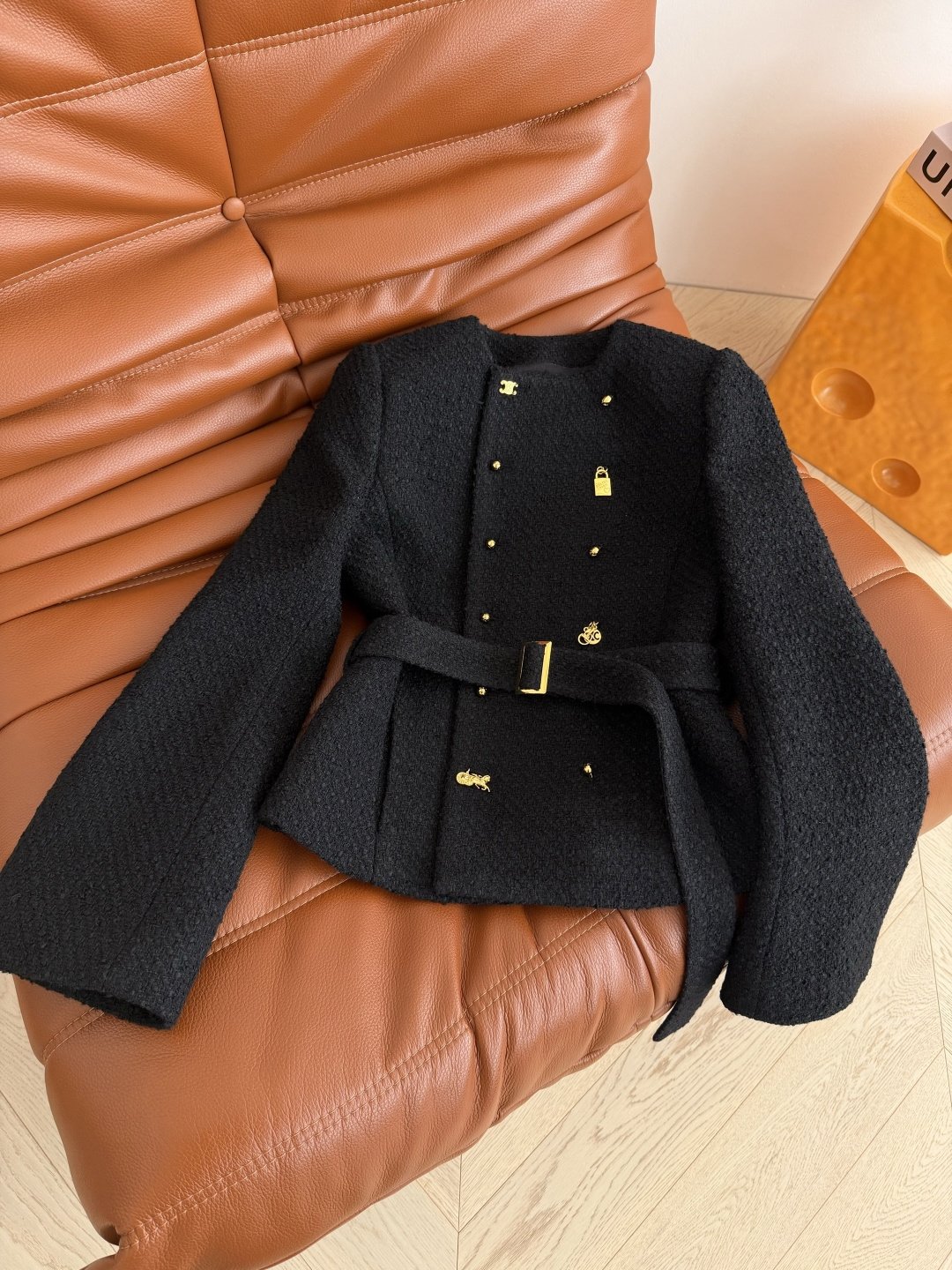 CELINE 雙排異形扣羊毛外套