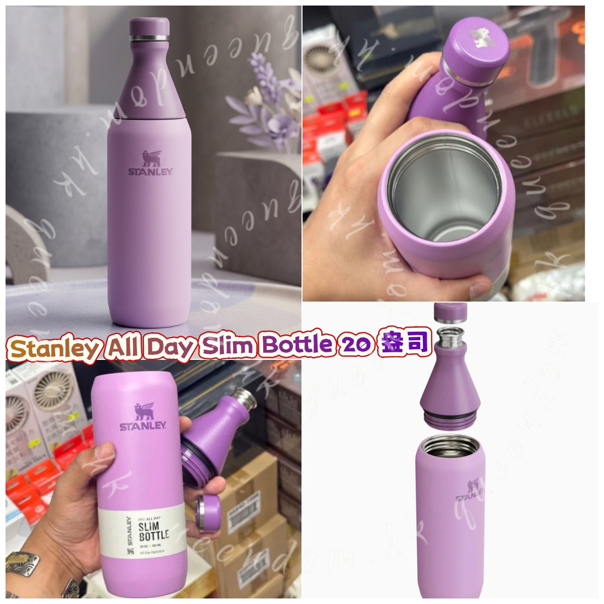 Stanley All Day Slim Bottle 20 盎司 (丁香色)