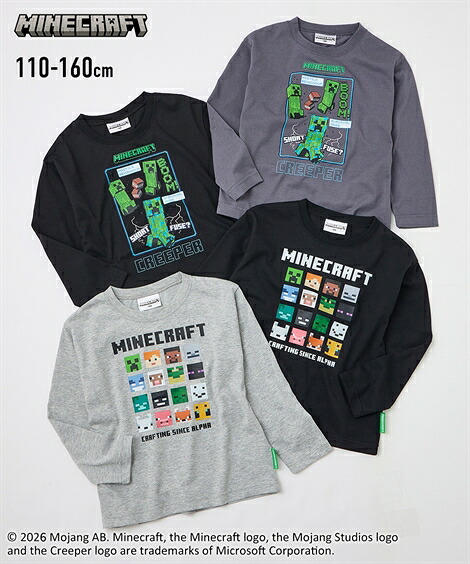 🆕【⭐訂購⭐】日本直送 🇯🇵🌀#Minecraft 長袖 tee［4款選］🌀[PLIA-0152] [261021]