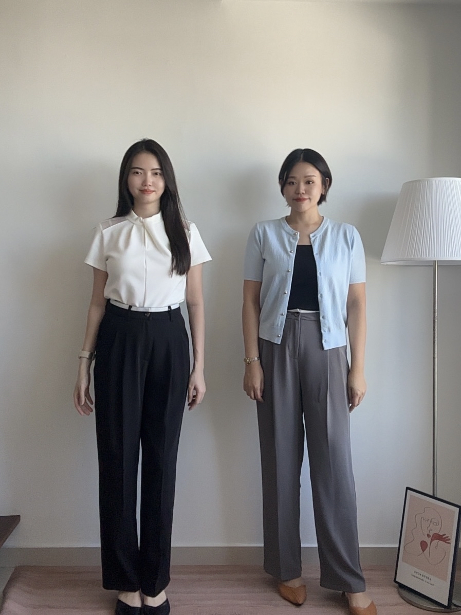 S1970 Long Straight Pants - Black & Grey