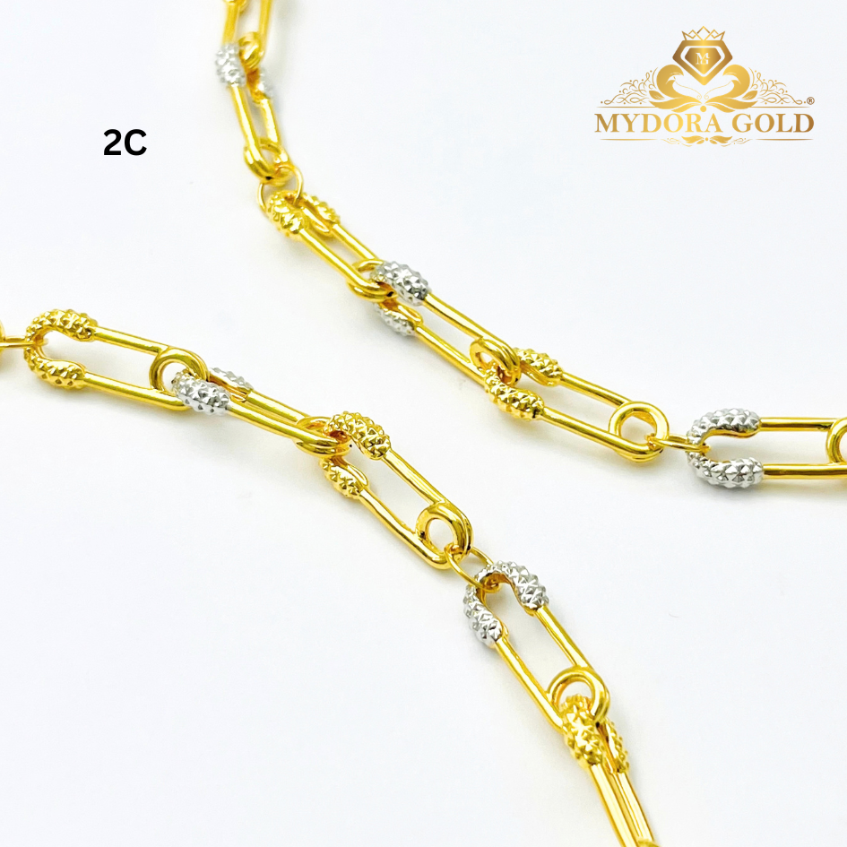 MYDORA Rantai Tangan Fesyen Safety Pin Link l EMAS 916/22K
