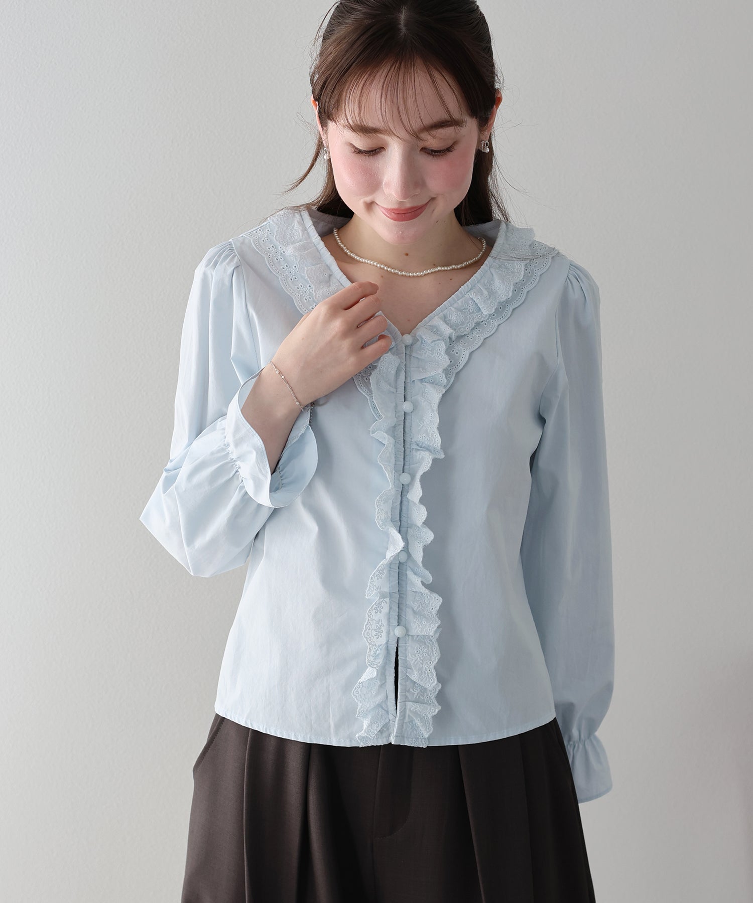 <JP> Spring Ruffles Lace Blouse* 3色入 <預購>