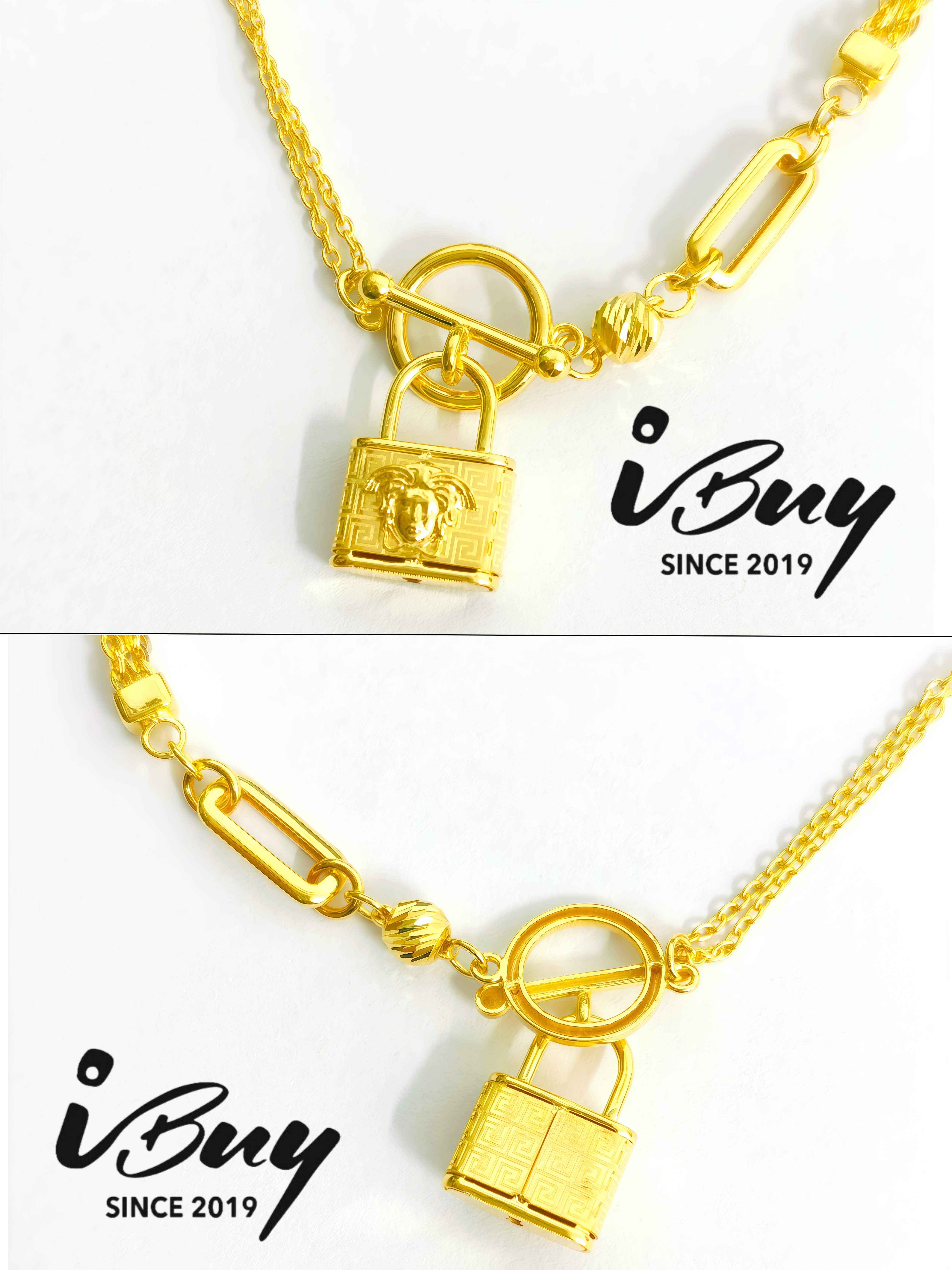 916 GOLD VSC LOCK AB TYPE MILAN BRACELET 916 金 VSC锁头混搭手链