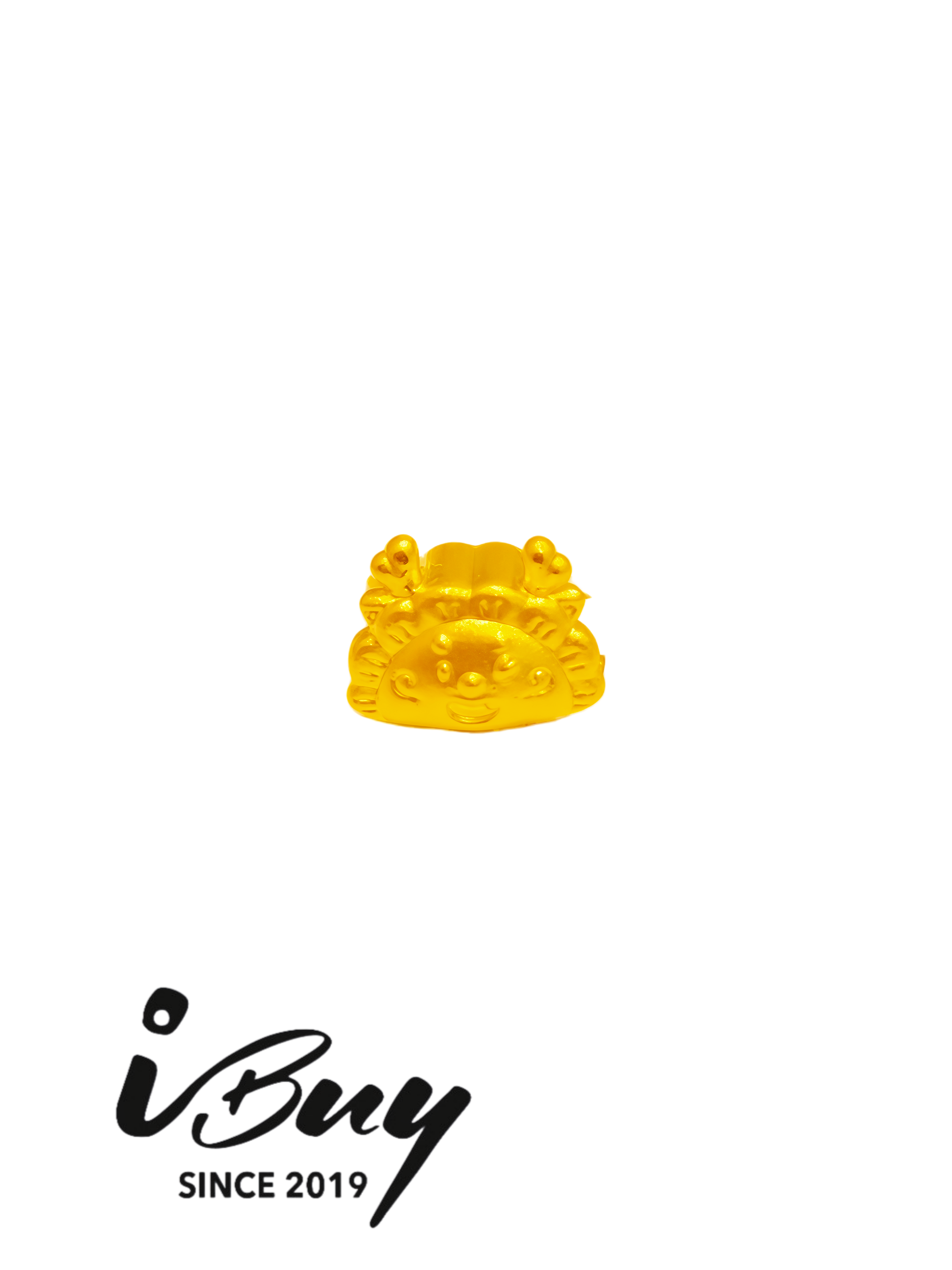 999 GOLD MINI DUMPLING SHAPED DRAGON BEAD 999 金 饺子龙串咀
