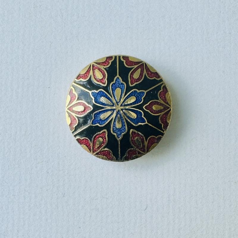 Vintage 1980s NONY New York Cloisonné Enamel Button Cover/ Button Clip (MT2095)