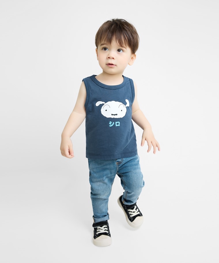 💚預訂 台灣直送💚蠟筆小新三色人物印花純棉背心