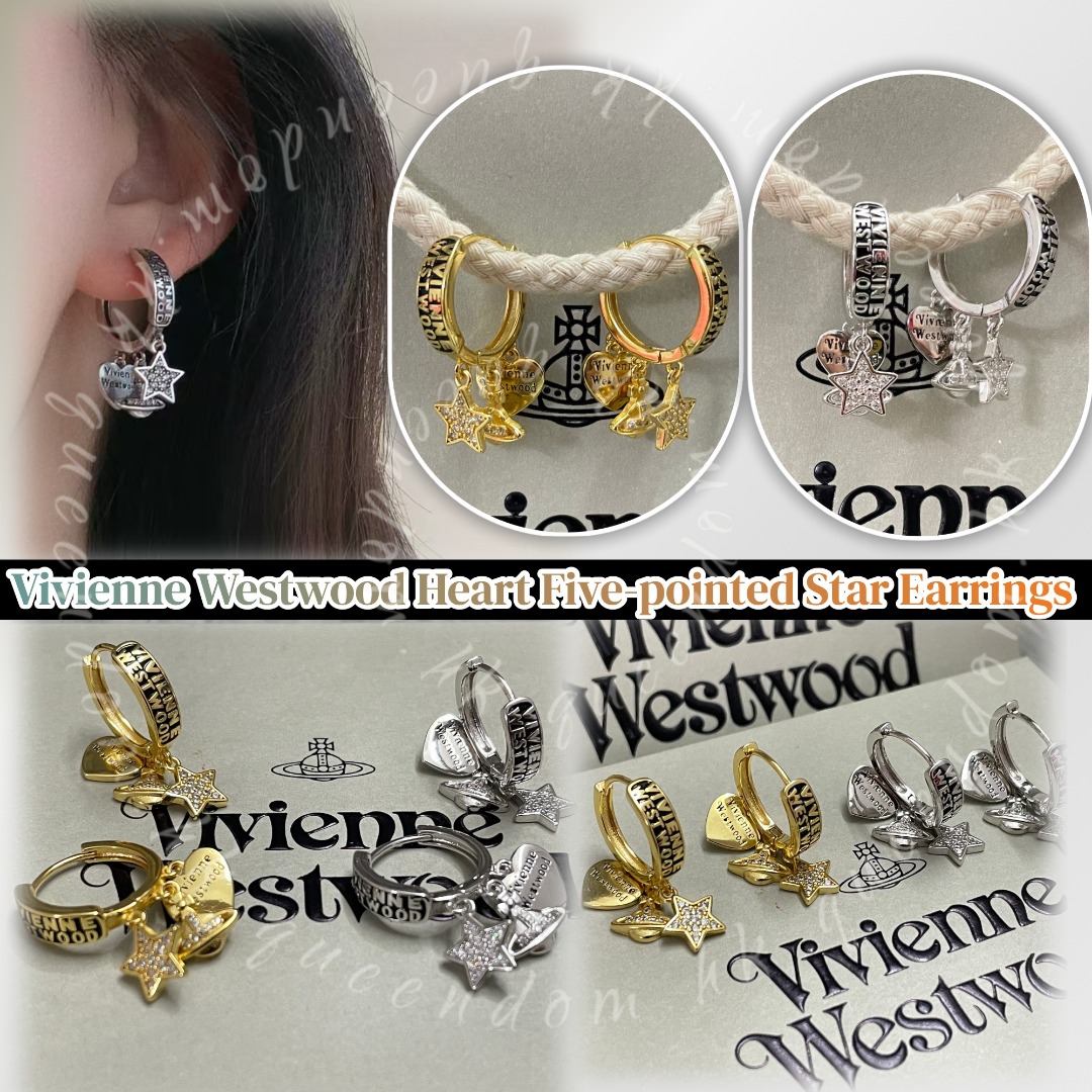 Vivienne Westwood Heart Five-pointed Star Earrings 心形五角星耳環